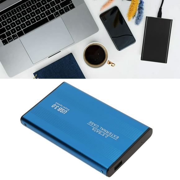 USB3.0 HDD Enclosure, 2.5in Port Easy To Use Lightweight External Mobile Enclosure Ultra Thin for Laptop Black,Silver,Blue