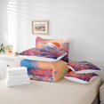 YST 7 Pieces Japanese Cherry Blossoms Bed Sets Twin Mount Fuji