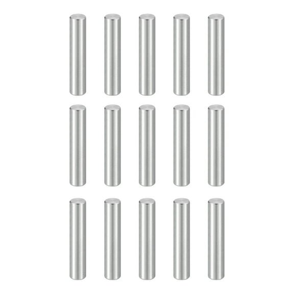 Uxcell 15pcs Dowel Pins M6(6mm) x 30mm 304 Stainless Steel Cylindrical Shelf Support Peg Pin Rod Fasten Elements for Metal Devices Wood Furniture DIY Installation, Silver