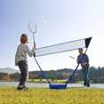thumbnail image 2 of Portable Badminton Net Set with Storage Base, Folding Volleyball Badminton Net with 2 Badminton Rackets 2 Shuttlecocks Griptape 10x5 ft Net, Easy Setup for Beach Backyard Combo Set, 2 of 6