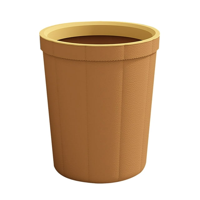 Leather Pattern Garbage Can Large Capacity Waste For Home Office Kitchen And Bathroom