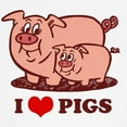 thumbnail image 3 of CafePress - I Love Pigs Kids Light T Shirt - Light T-Shirt Kids XS-XL, 3 of 4