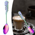 thumbnail image 6 of Colorful Dinner Rose Spoon Stainless Steel Rainbow Dessert Spoons Easy To Clean Home Restaurant Silverware Flatware for Cake Ice Dessert Fruit Juice Drink Utensil, 6 of 9