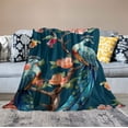 thumbnail image 2 of ARISTURING  Sofa/Bed Blankets Print with Peacock in The Tree Cherry Pattern Comfortable Warm Velet Plush Throw Blanket, 2 of 6