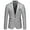 Grey, variant on Blazer for Men Pinstripe Suit Jacket Mens Casual Autumn And Winter Trend Collar Single Two Buttons Slim Fit Round Hem Mens Flapper Suit Mens Blazer