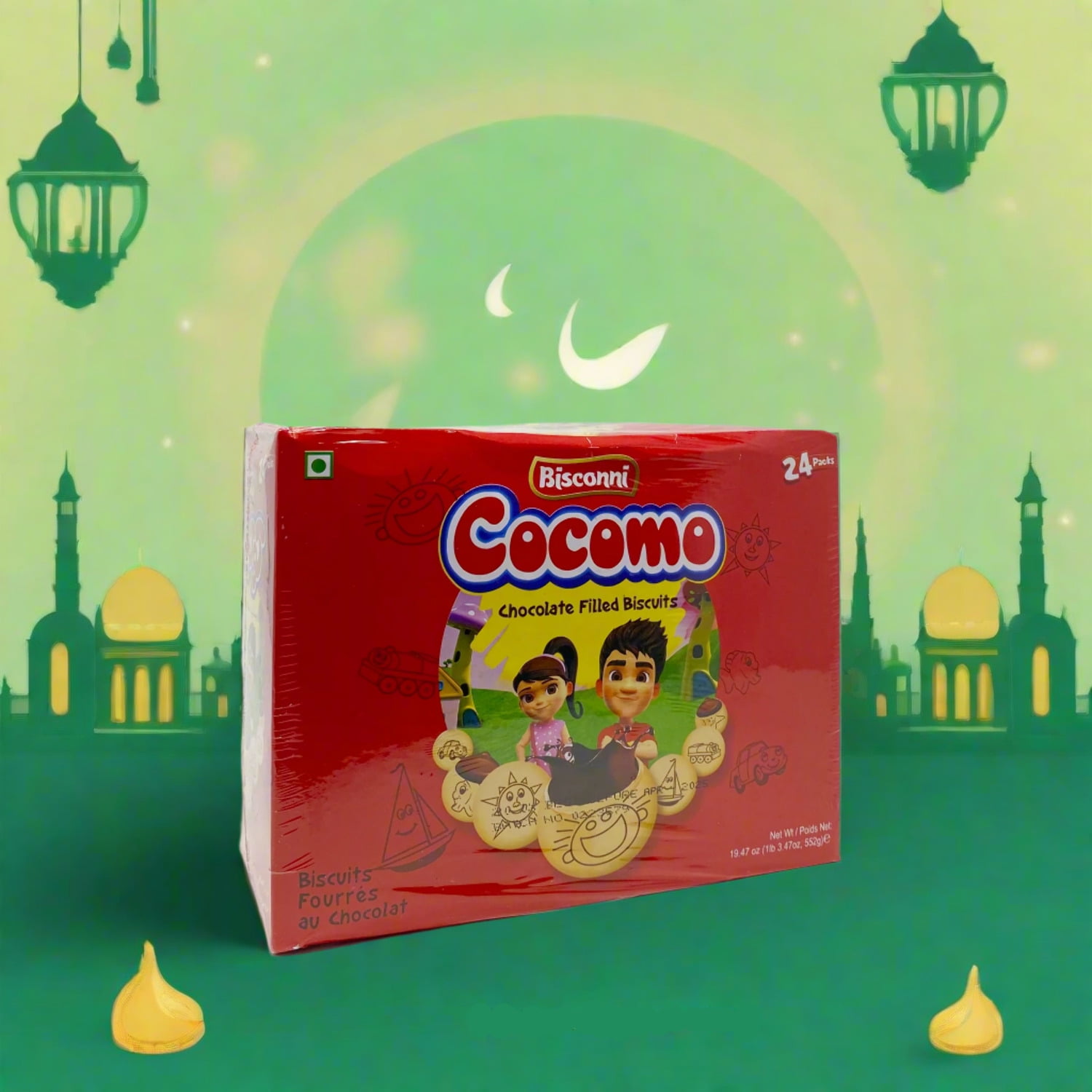 Bisconni Cocomo Chocolate Filled Whole Wheat Cookies - 24 Pack