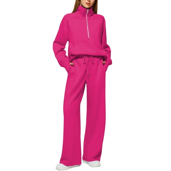 Conjuntos de dos piezas Casly Lamiit Fall para mujer, color rojo rosa, talla M