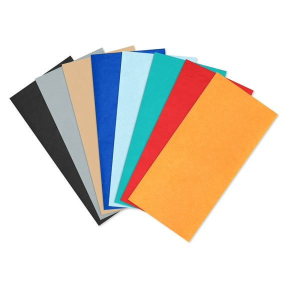 American Greetings 20 in. x 20 in. Assorted Bold Tissue Paper, Black, Gray, Tan, Navy, Light Blue, Teal, Red and Goldenrod (40-Sheets)
