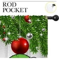 thumbnail image 5 of Merry Christmas Rod Pocket Blackout Curtains for Boy Girl Bedroom, Xmas Traditional Winter Fir Twigs and Red Balls Light Filtering Window Drapes for Living Room Home Privacy, 84x63 inch, 5 of 6