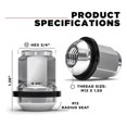 thumbnail image 5 of M12x1.5 Radius Seat Lug Nutswith Washer for Hondaand , 20 Pack, 5 of 5