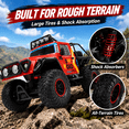 thumbnail image 5 of JoyStone 1:8 RC Car for Kids, 4WD Off-Road Monster Truck with Dynamic Eye Lights, Music, LED Headlights, 2 Batteries, 60+ Min Playtime, Remote Control Truck for Boys, Red, 5 of 11