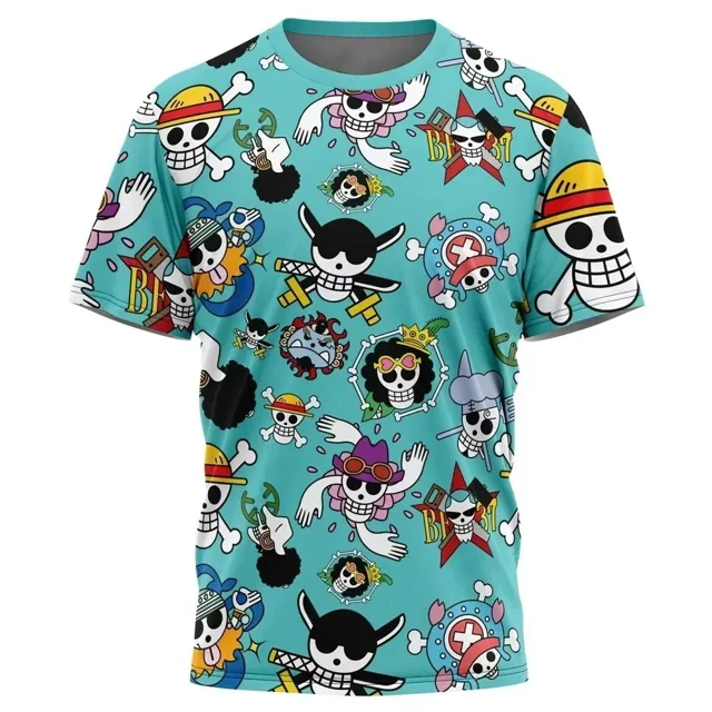 Ropa de verano para niños, camiseta de Anime One Piece Luffy para niños, ropa para niños, camiseta para niños, camisetas de manga corta, camiseta de moda