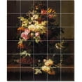 thumbnail image 1 of Ceramic Tile Mural-Jean Baptiste Robie Flowers Tile Mural Commercial Construction Idea. 30" w x 36" h using (30) 6 x 6 ceramic tiles, 1 of 3