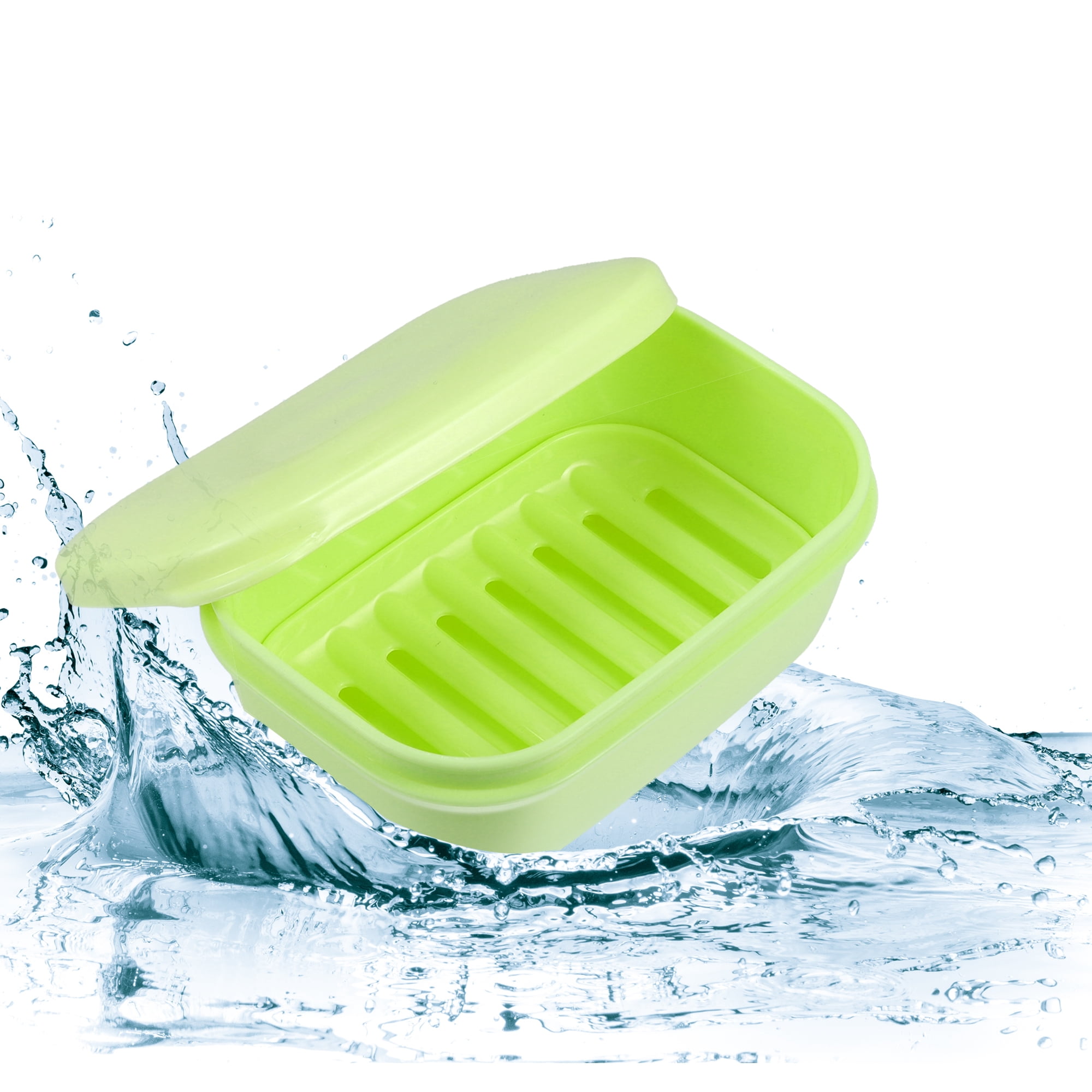 Unique Bargains Soap Dish Keep Soap Dry Soap Cleaning Storage for Bathroom Kitchen Green