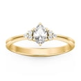 thumbnail image 2 of Birthstone Oval Ring with Shoulder Accents - Diamond/White Topaz (April), 2 of 5