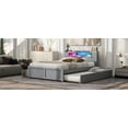 thumbnail image 5 of Queen Size Adjustable Bed Base, Queen Size Wood Storage Platform Bed with LED, 2 Drawers and 1 Twin Size Trundle, Gray, Gray Bed Frames,Solid Wood+Mdf Platform Bed Frames, 5 of 14
