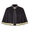 thumbnail image 2 of hoksml Stand Collar Velvet Cape Golden Lace Trim Women Warm Shawl for Wedding Dress Evening Party Dress Up Elegant, 2 of 8