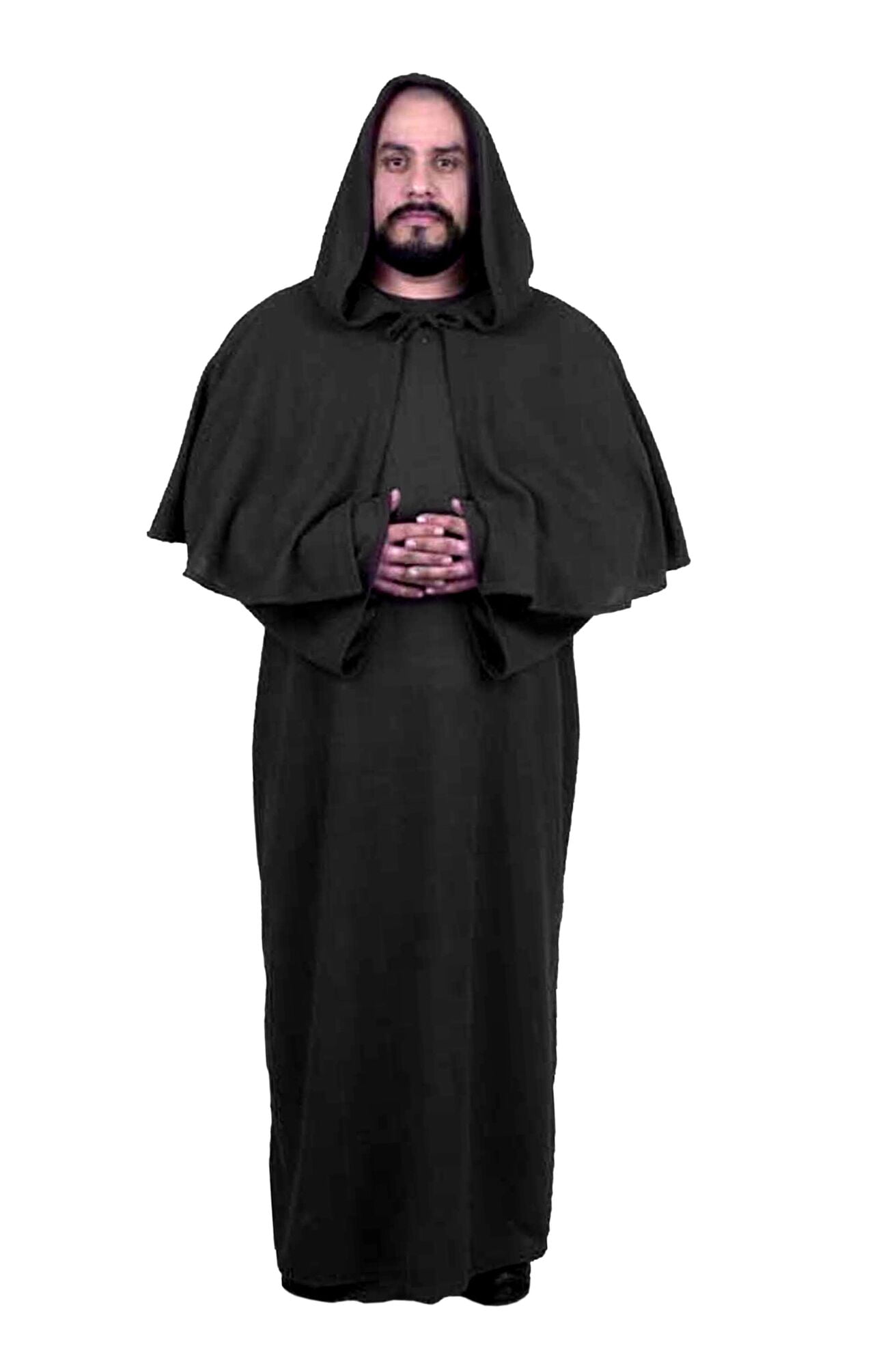 Charades Men's Robe with Hooded Cape