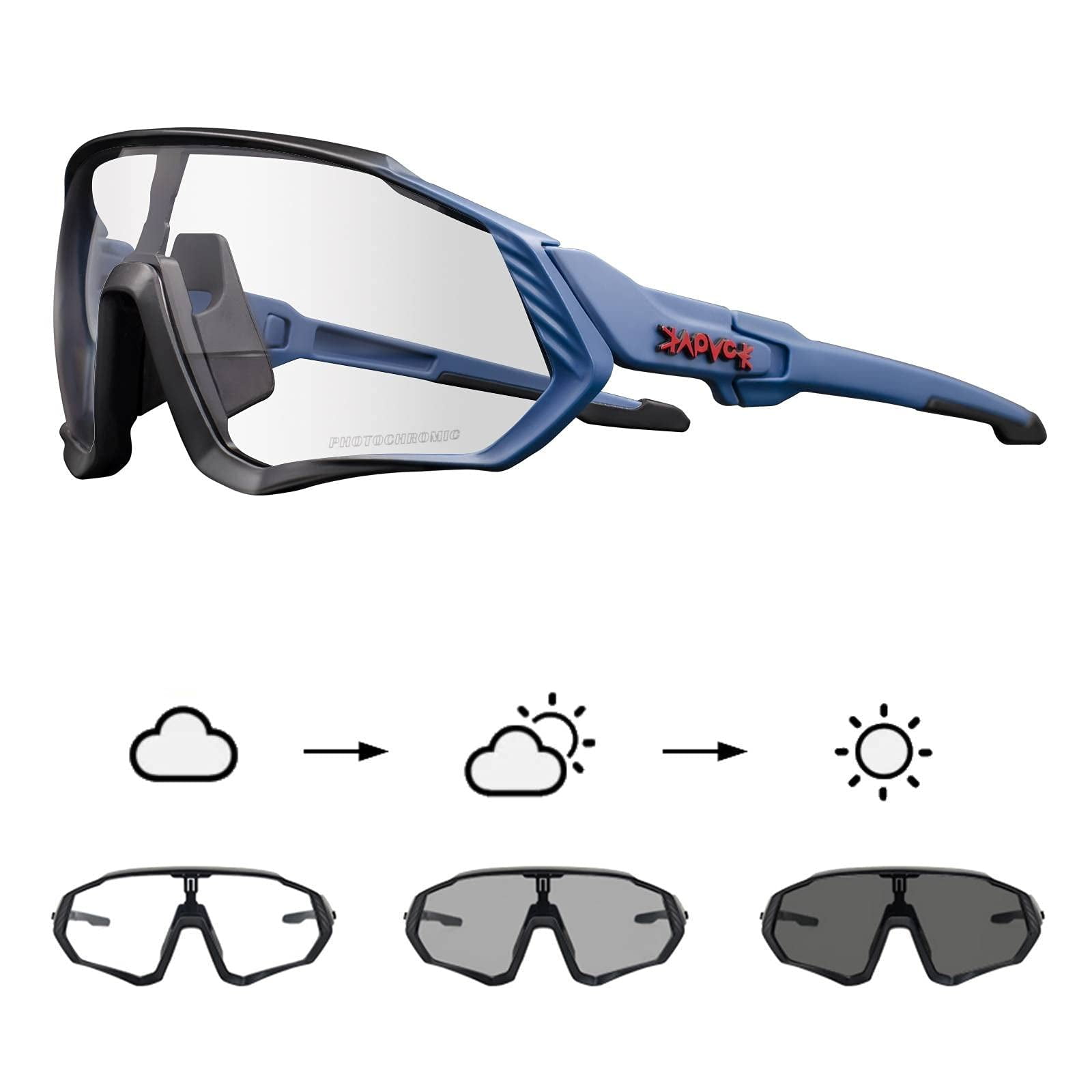 KAPVOE Photochromic cycling glasses Men Women Mountain Bike Sunglasses clear MTB Bicycle Riding Walmart
