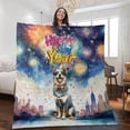 thumbnail image 2 of Happy New Year with Australian Cattle Dog Fireworks Holiday Xmas Winter 2025 Quilt Blanket Heeler Lover Gifts Cozy Comforter Throw Blanket - 00025, 2 of 5
