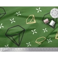thumbnail image 3 of Soimoi Green Cotton Poplin Fabric Diamond Geometric Decor Fabric Printed Yard 42 Inch Wide, 3 of 3
