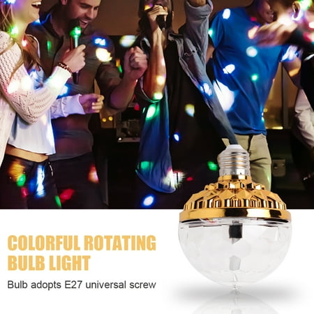 

Alexsix E27 4w Colorful High Quality LED Rotating Bulb Portable Non-Sound Control Full Color Auto Rotating