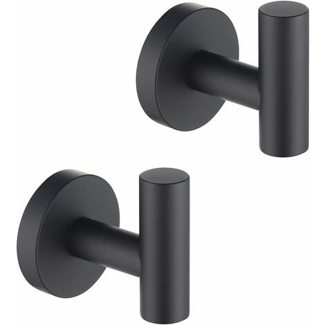 Forma redonda del níquel cepillado del acero inoxidable SUS304 para la esponja de la cocina, albornoz y Cortina de ducha del gancho negro de la toalla del cuarto de baño montada en la pared sobre la