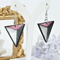 thumbnail image 4 of Triangle Gray Capiz Shell Drop Dangle Sterling Silver Earrings, 4 of 6