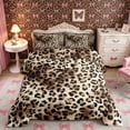thumbnail image 2 of Meiyoeat Retro Leopard Print King Size Comforter Sets 3pcs, Furry Animal Pattern Comforters King Size, Beige Brown,Black Reversible, 2 of 6