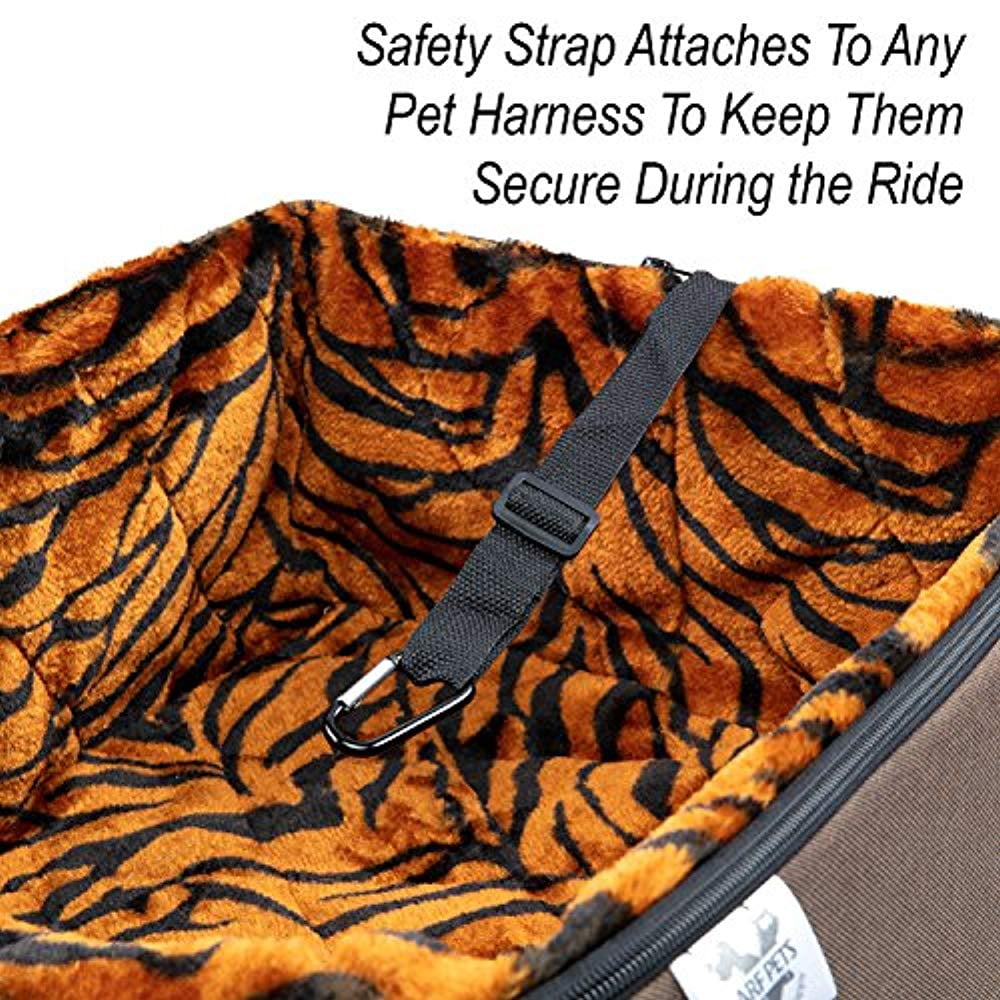 Arf Pets Pet Car Seat, Dog Booster Safety Seat with Adjustable Straps, Foam Base and Tether Strap