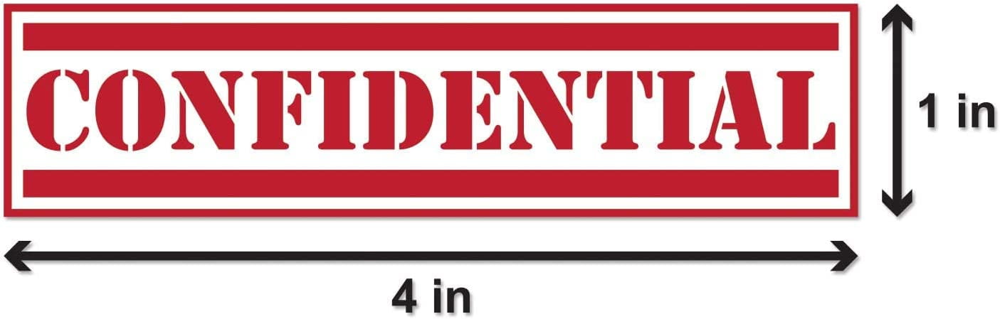 Confidential  (4 x 1 inch, Red - 300 ) Confidential Stickers for Special Handling , Top Secret Mail - Strong Permanent Self-Adhesive
