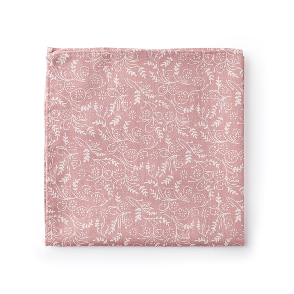 Jacob Alexander Men's Floral Pocket Square Handkerchief Hanky - Dusty Rose