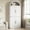 Off White, variant on Arched Bookshelf with Doors Farmhouse Bookcase 15.83 in Depth Display Storage Shelves 71.4 in Tall Wooden Display Cabinet Rounded Bookcases for Living Room, Kitchen, Office (Black)