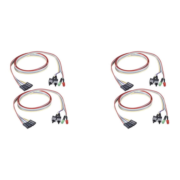 4Pcs Computer Case ATX Power On Reset Switch Cable with 2 LED Light Light Red Green ATX Case Front Bezel Wire,65cm