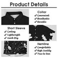 thumbnail image 5 of Mens Summer Black And White Ink Flower Shirts Button Down Short Sleeve Vintage Hawaiian Shirts with Pocket, 5 of 6
