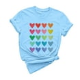 thumbnail image 5 of Diufon Hauts de la Saint-Valentin pour Femmes Décontracté Manches Courtes Col Rond Pull Chemise Imprimé Graphique Mignon Tendance, 5 of 5