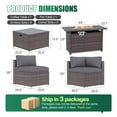 thumbnail image 4 of Clouddwell Patio Furniture Sets with Fire Pit Table, Rattan Outdoor Sectional Sofa Set, Wicker Patio Conversation Set for Backyard(Waterproof Cover Included), 4 of 9