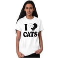 thumbnail image 3 of I Love Cats Cute 2 Kitties Yin Yang Women's Graphic T Shirt Tees Brisco Brands X, 3 of 5