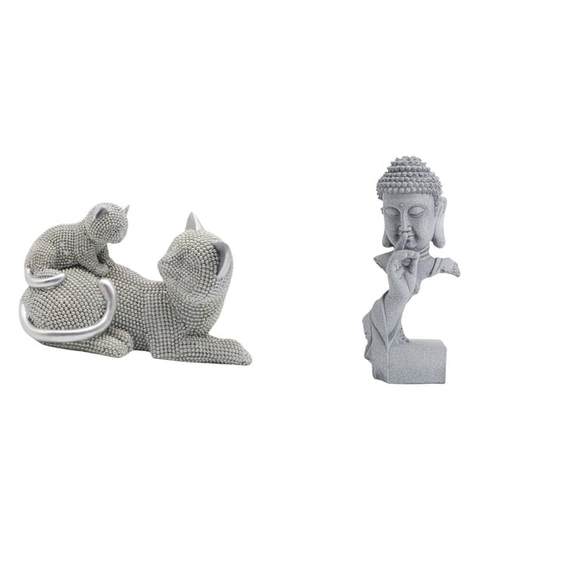 Estatua de Buda, figura de gato, adorno de resina, escultura de meditación, estante, escritorio, decoración del hogar, ideal para regalar, oficina, es