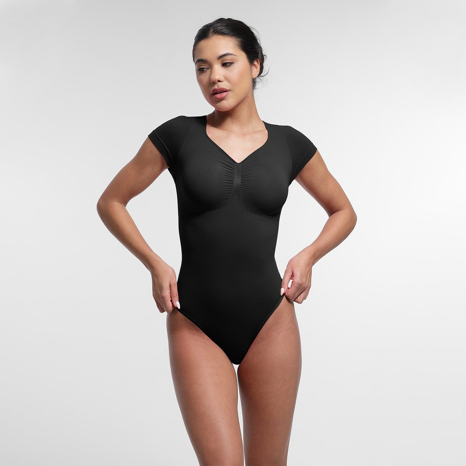 FeelinGirl Tummy Control Seamless Short-Sleeve Bodysuit