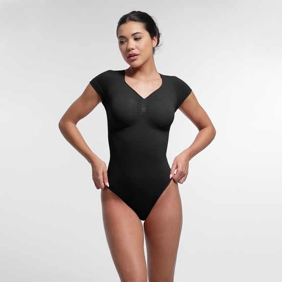 FeelinGirl Tummy Control Seamless Short-Sleeve Bodysuit