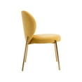 thumbnail image 2 of Modern Dining Chair Velvet Upholstered Side Chair Soft Leisure Chair, Yellow, Set of 2, 2 of 7