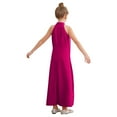 thumbnail image 3 of Mufeng Combinaison Short pour Fille Robe Décontractée Combinaison Sans Manches Pantalon Évasé Pattes d'Éléphant Jupe Asymétrique Rose Vif 12, 3 of 4