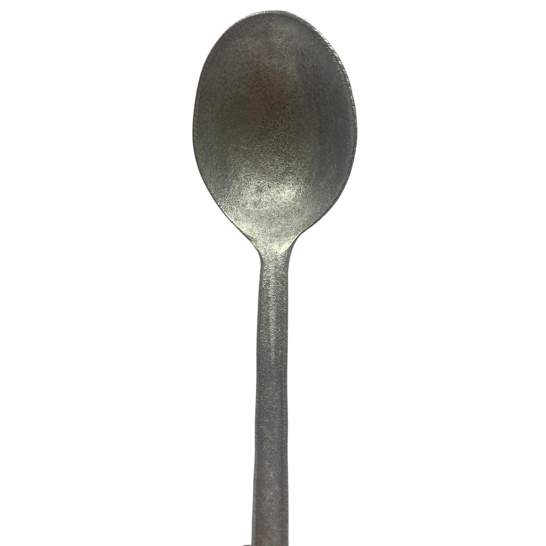 Cocina Criolla 19in Long Cast Aluminum Silver Solid Spoon