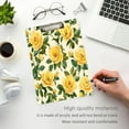thumbnail image 4 of Acrylic Writing Board Gold12.5*9 Inch Clipboards Transparent Acrylic Material Suitable For Office Classroom Teachers Fashion Bloggers Stationery Enthusiasts Lovely Big Yellow Roses, 4 of 9