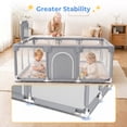 thumbnail image 4 of Baby Playpen, HDJ 71 inch Extra Large Baby Playard with Basketball Hoop and Breathable Mesh, Toddlers Play Fence for Indoors Outdoors,Gray, 4 of 10
