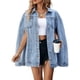 thumbnail image 2 of Chaqueta Vaquera para Mujer, Estilo Poncho, Capa, Chaqueta Vaquera, Ropa de Abrigo Holgada Azul L, 2 of 10