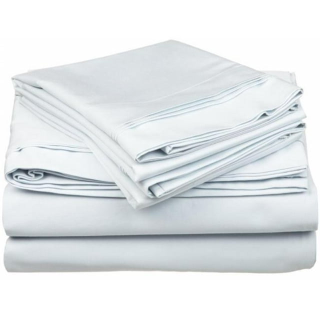 Egyptian Cotton 650 Thread Count Solid Sheet Set California King-Light Blue