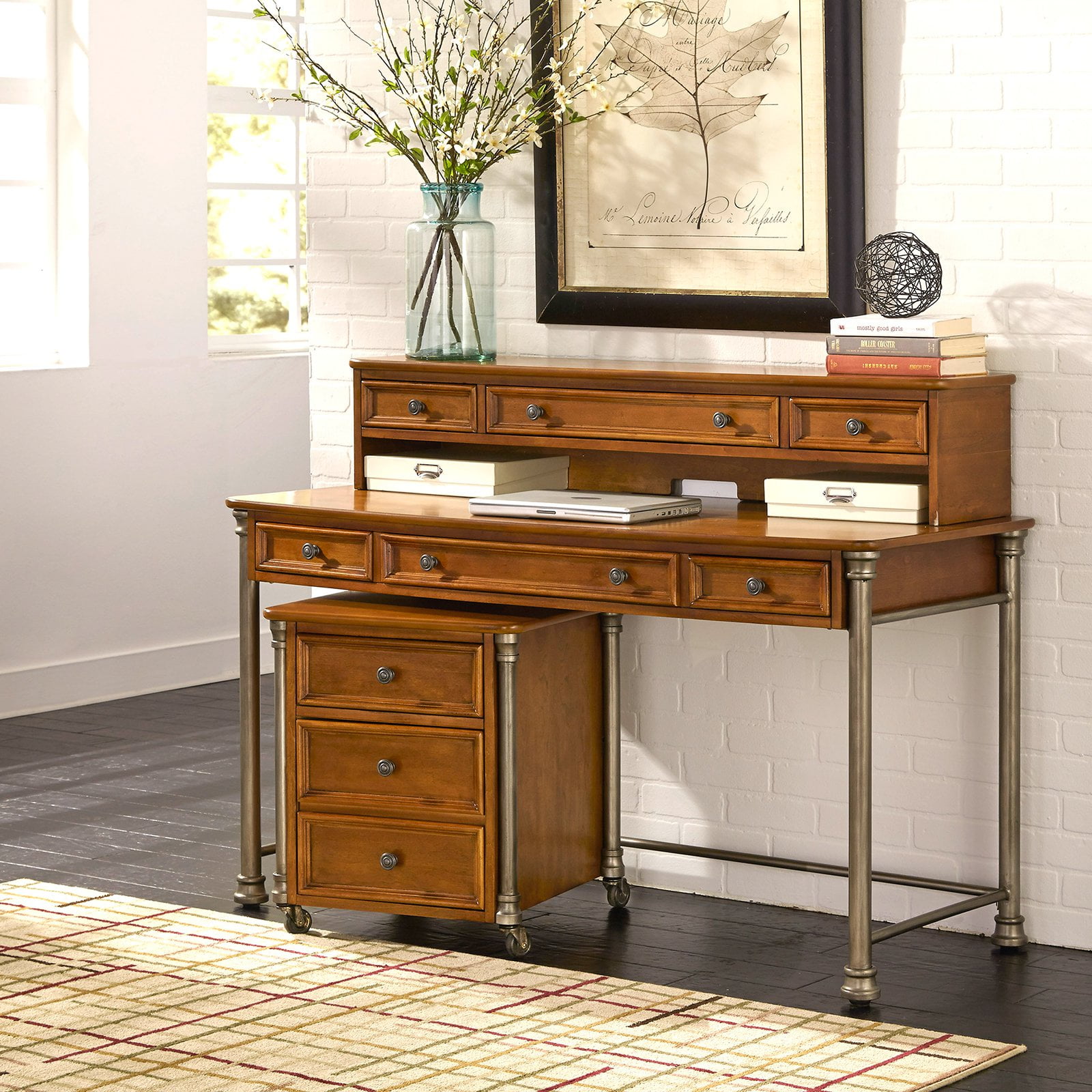 The Orleans Executive Desk, Hutch, and Mobile File