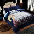 thumbnail image 2 of NC Warm Flannel Fleece Sherpa Blanket For King Bed 3 Piece,Printed Borrego Blanket,79"x91", 2 of 6